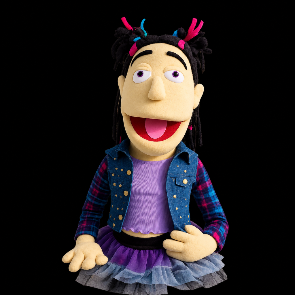 Títere de niña hecho por Escuela de Títeres y Marionetas